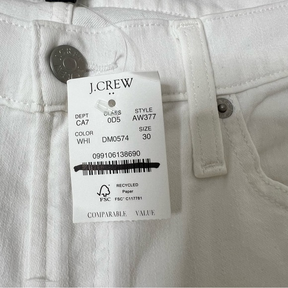 J. Crew Factory White stovepipe mid rise skinny jean in signature stretch+ 30 - Picture 8 of 9